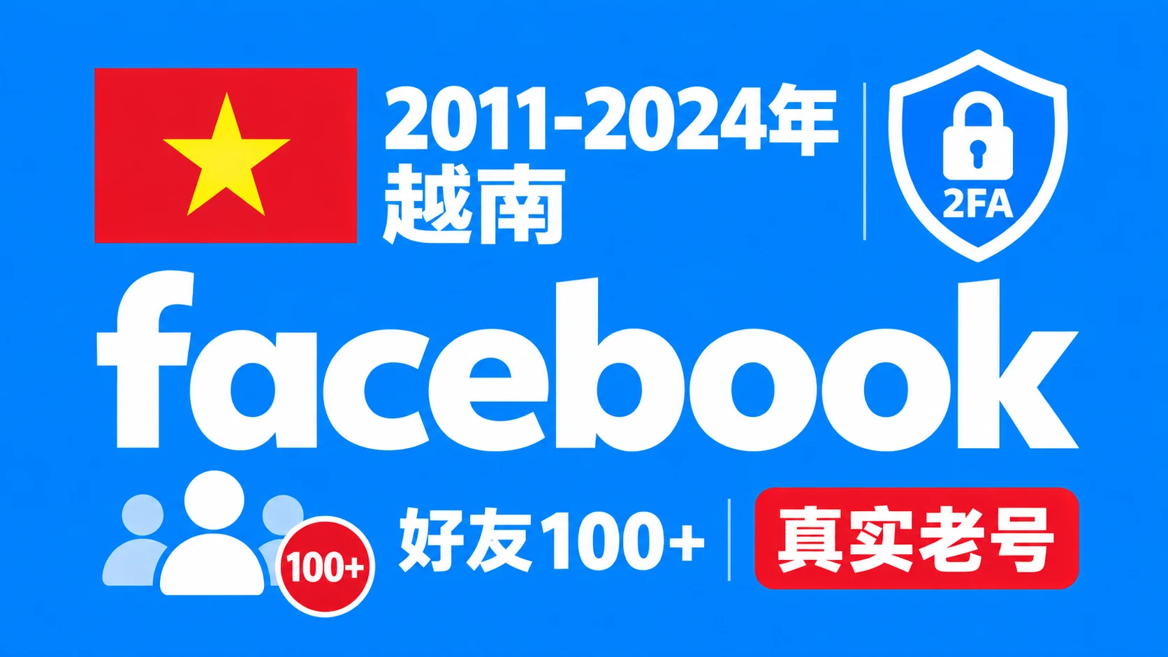 2011-2024年越南好友100+带2FA的Facebook脸书真实老号｜自动发货 - 商品图片